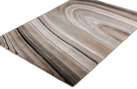 5' X 8' Cream and Tan Abstract Marble Area Rug