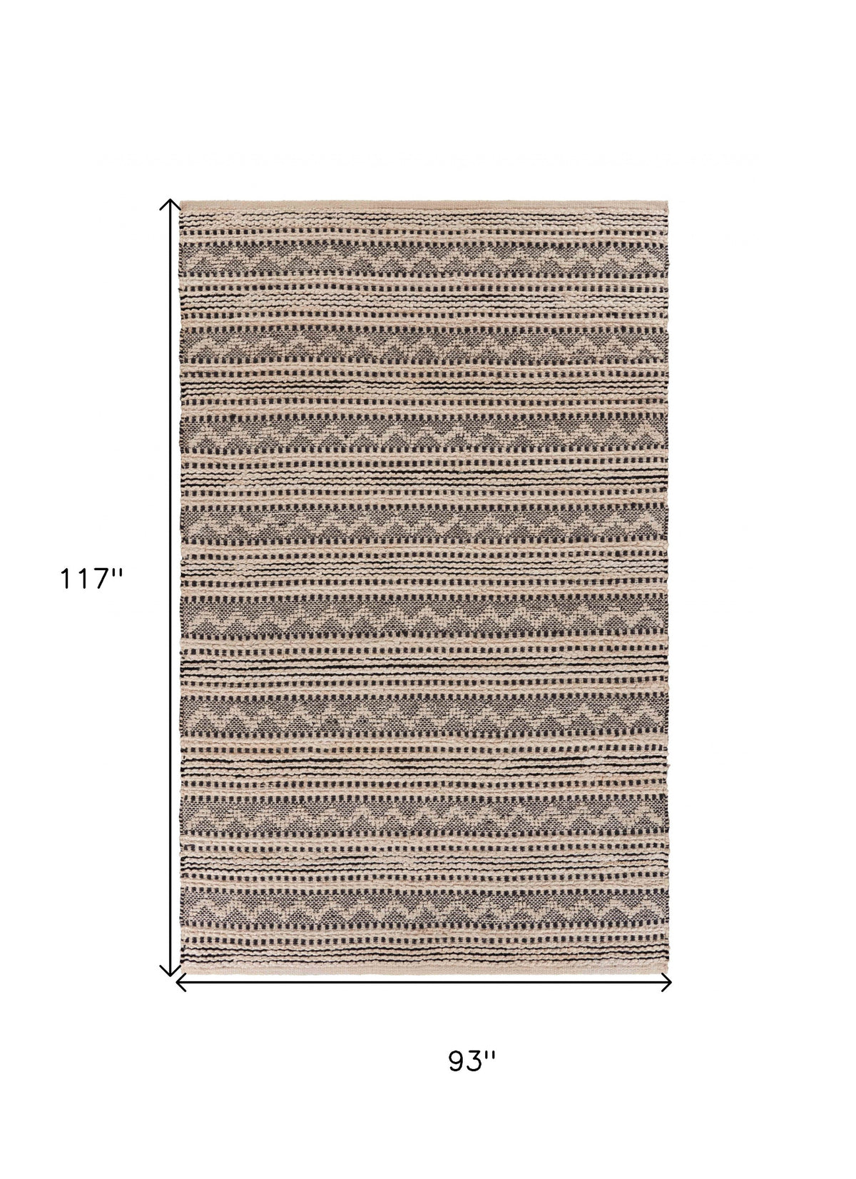 8’ x 10’ Black and Blush Chevron Stripe Area Rug