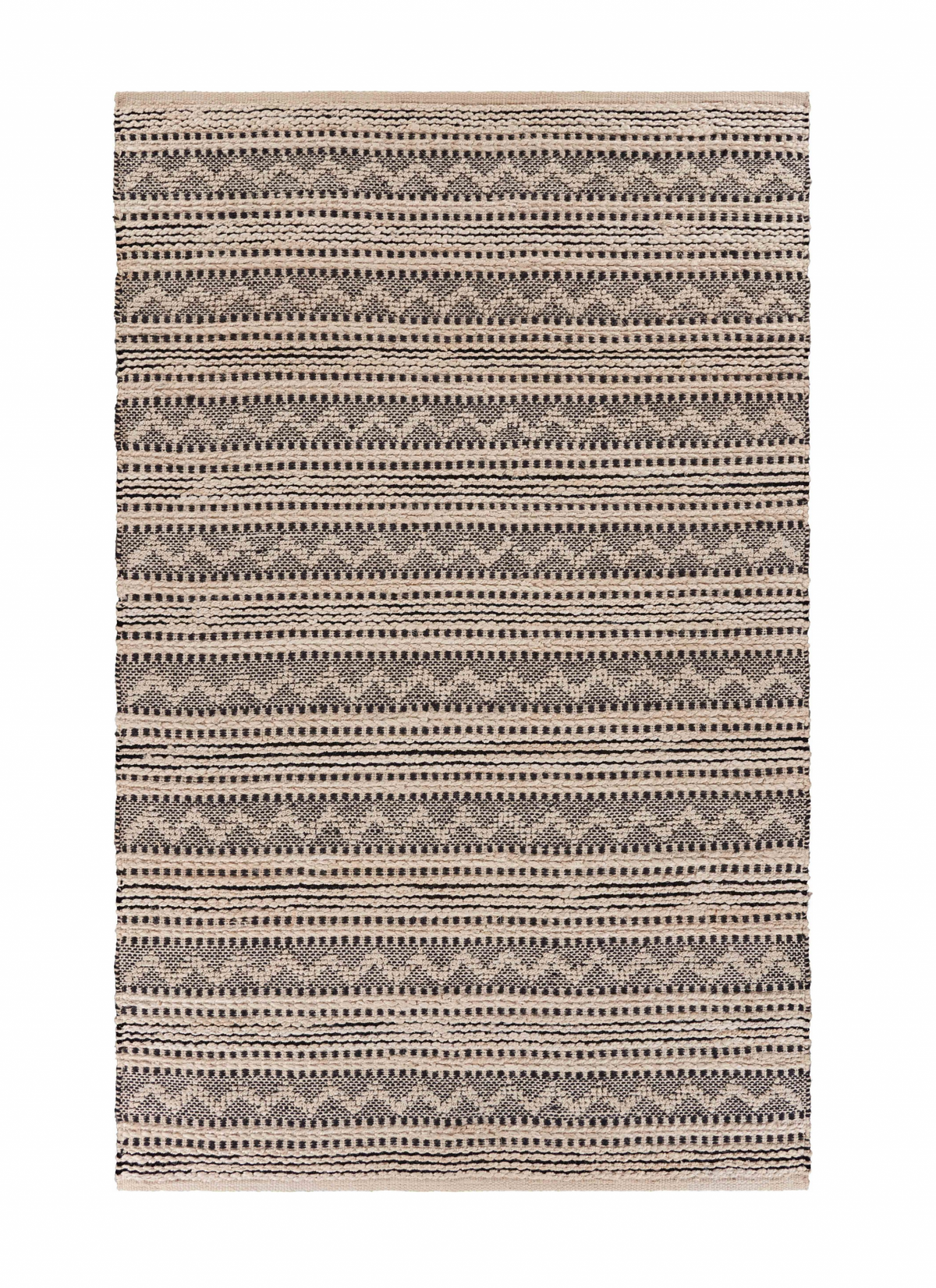 8’ x 10’ Black and Blush Chevron Stripe Area Rug