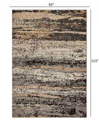 5' X 7' Beige and Black Abstract Desert Area Rug