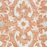 5' X 8' Orange and Ivory Medallion Area Rug