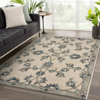 7' X 9' Light Blue Wool Hand Tufted Area Rug