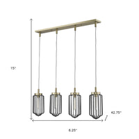 Reece 4-Light Aged Brass Island Pendant