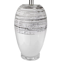 27" White and Black Ceramic Table Lamp With White Empire Shade