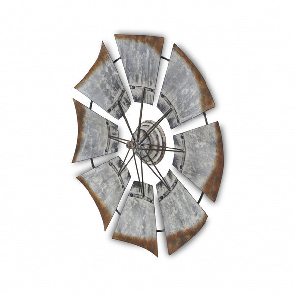 Metal Windmill Shaped Wall Decor