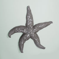 19" Silver Pewter Textured Starfish Wall Art