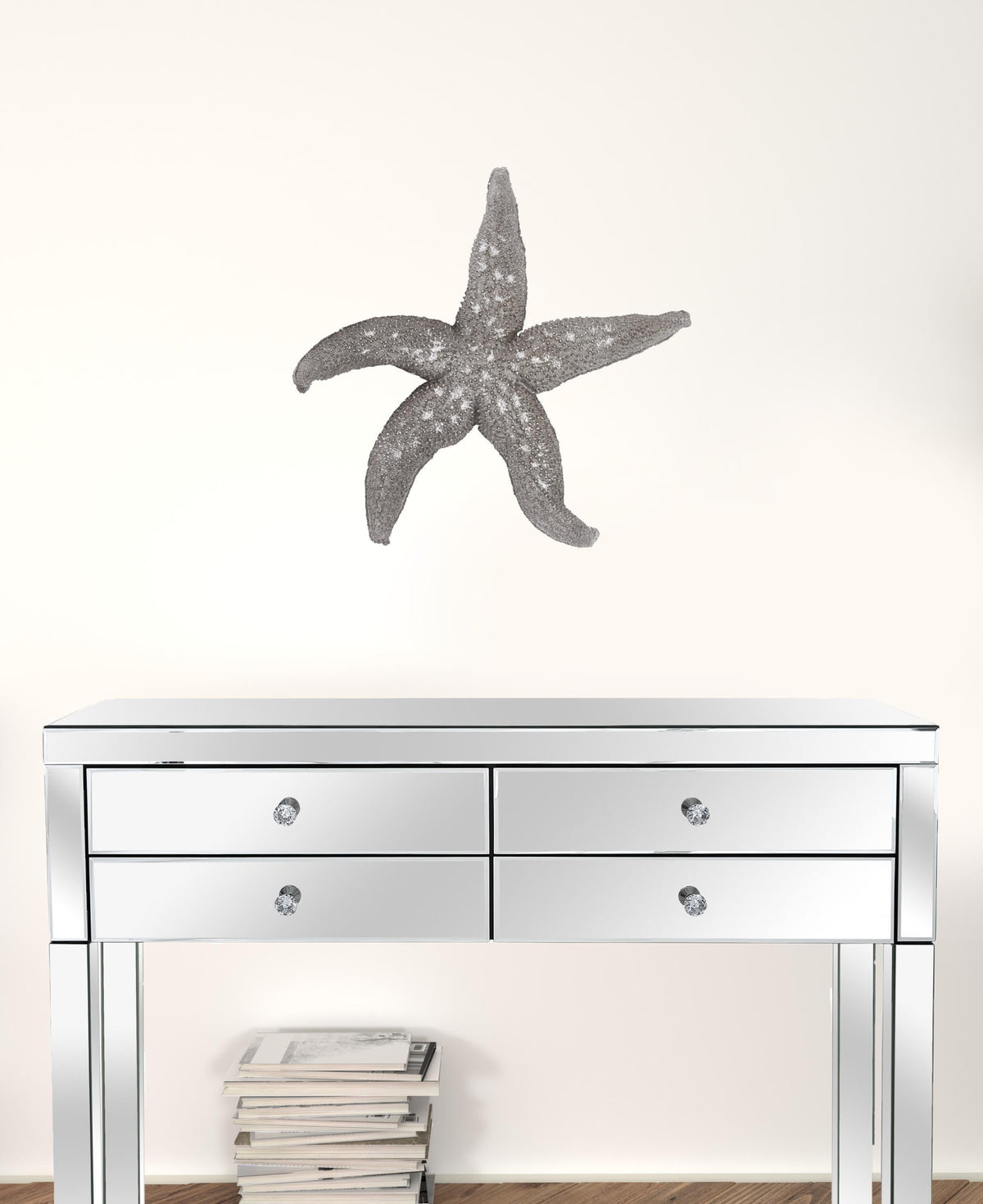 19" Silver Pewter Textured Starfish Wall Art