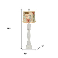 30" WHITE Standard Table Lamp With Multi Shade