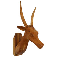 Brown Solid Wood Elk Wall Decor