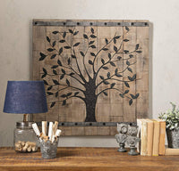 Rustic Brown Barn Door Tree of Life Wall Art