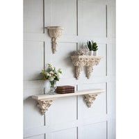 White Wash Vintage Wall Shelf