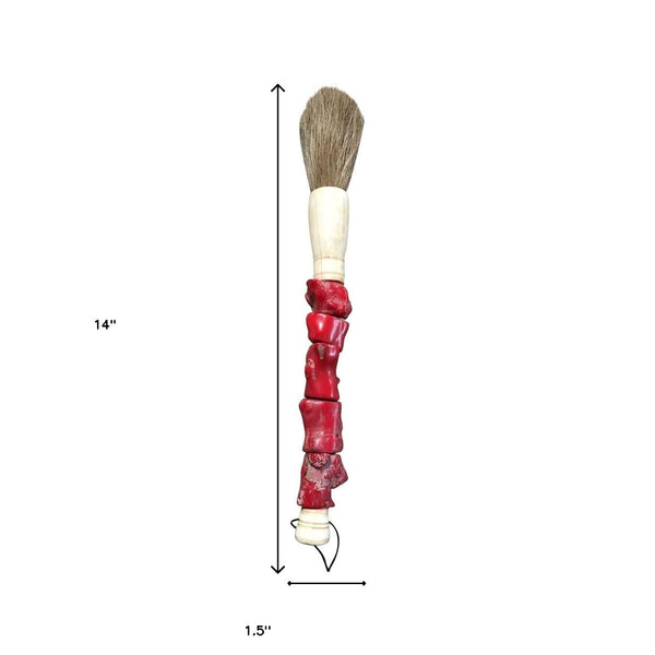 Red Chunky Coral Decorative Calligraphy Brush