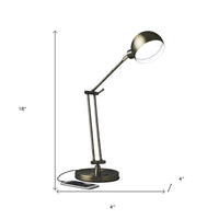 Shiny Satin Brass LED Adjustable Desk Lamp