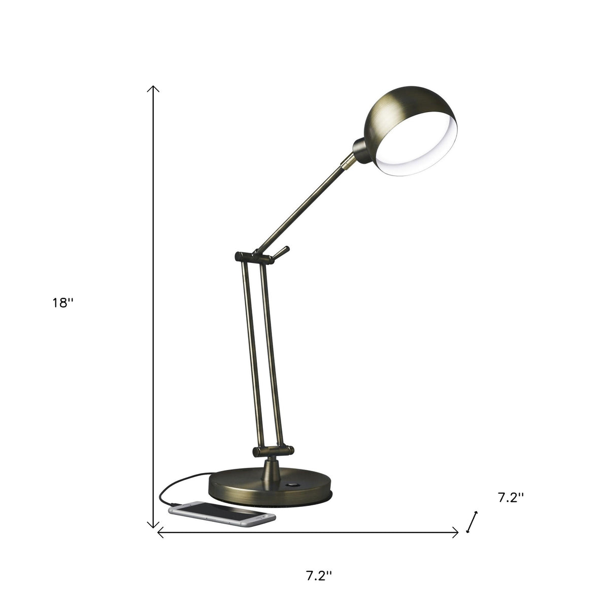 Antiqued Bronze LED Adjustable Desk Lamp