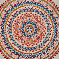 18" X 18" Blue and Orange Abstract Indoor Outdoor Throw Pillow Cover & Insert