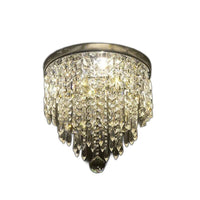 Shaded Globe Transparent Glass And Crystal Dimmable Ceiling Light With Clear Shades