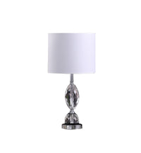 24" Silver Crystal Standard Table Lamp With White Shade