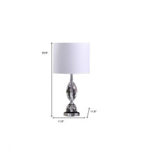 24" Silver Crystal Standard Table Lamp With White Shade