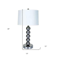 Silver Bauble Table Lamp with White Shade