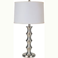 30" Black Solid Wood Bedside Table Lamp With White Shade