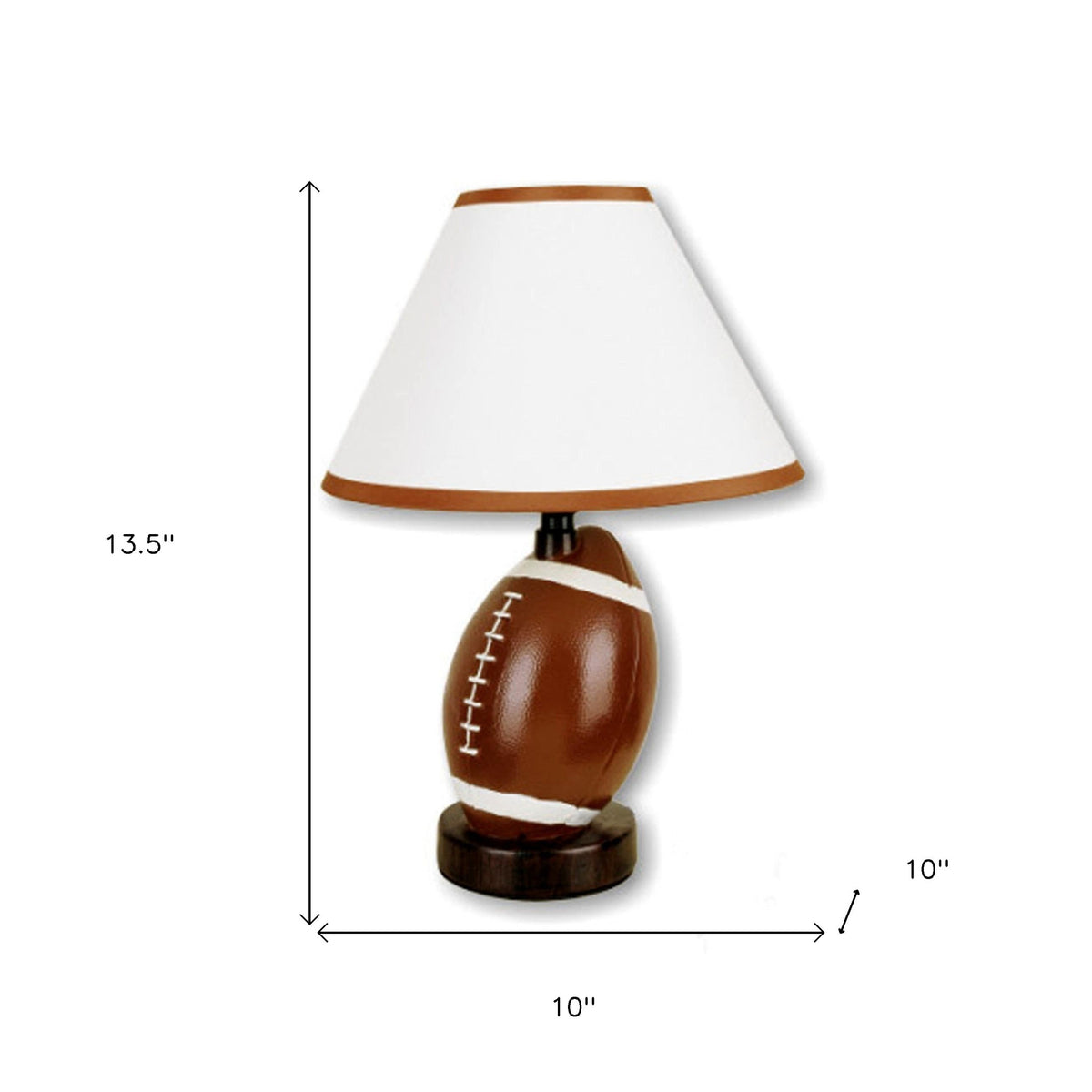 Football Shaped Table Lamp with White Shade