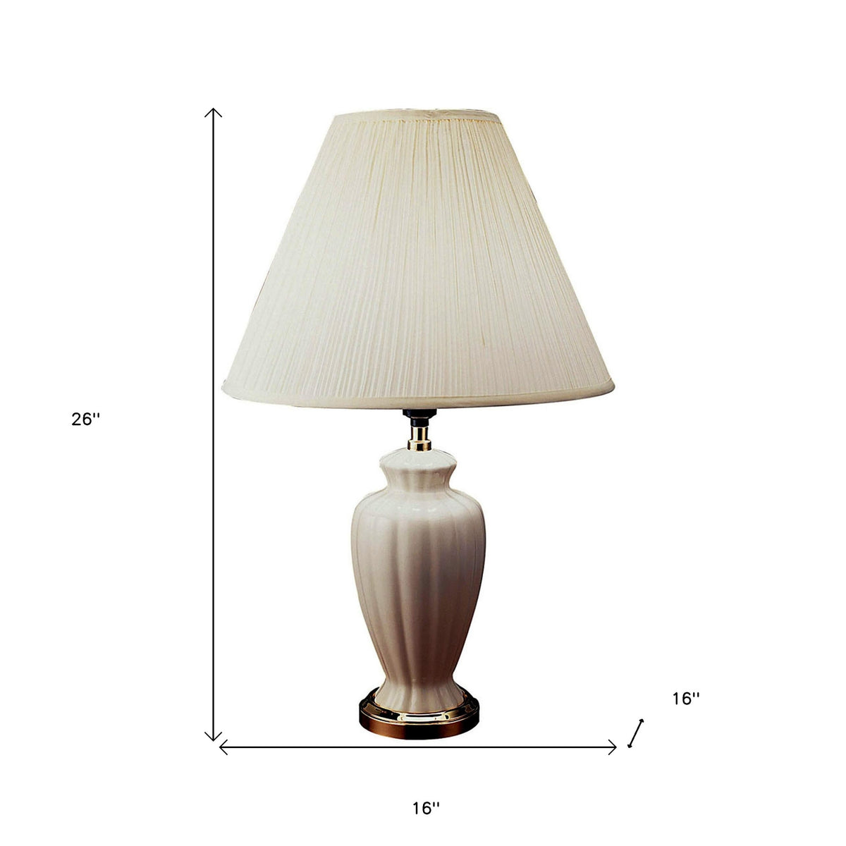 26" Gold Bedside Table Lamp With Black Empire Shade