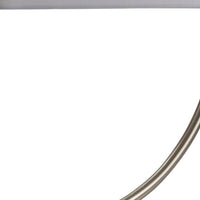 23" Silver Curved Table Lamp With White Rectangle Shade