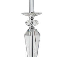 22" Clear Faceted Crystal Table Lamp With White Empire Shade