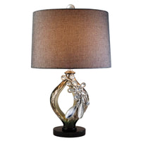 Brown and Gold Faux Crystal Glam Accent Table Lamp