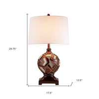 Brown Metallic Mosaic Design Table Lamp