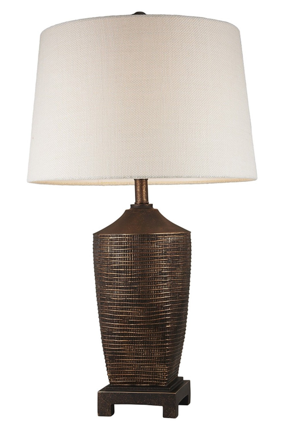 Fantastic Rustic Ribbed Bronze Table Lamp