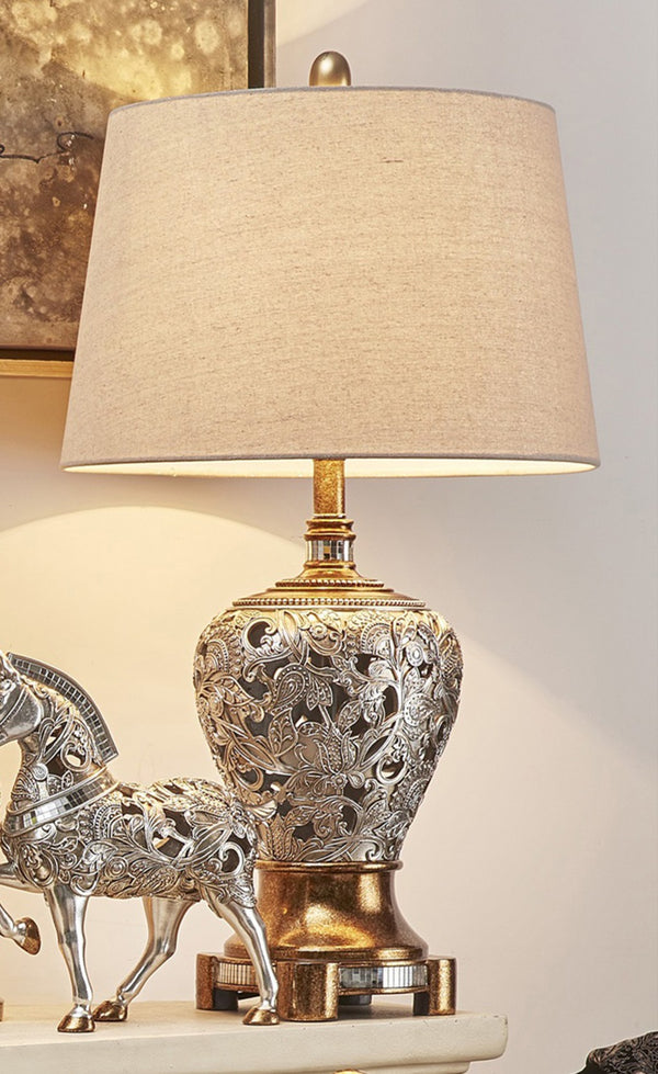 Primo Tall Silver and Gold Table Lamp