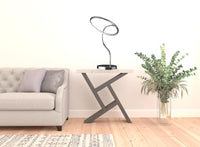 26" Silver Halo Ring LED Desk Table Lamp