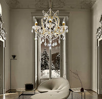 Five Light Glam Gold and Faux Crystal Chandelier