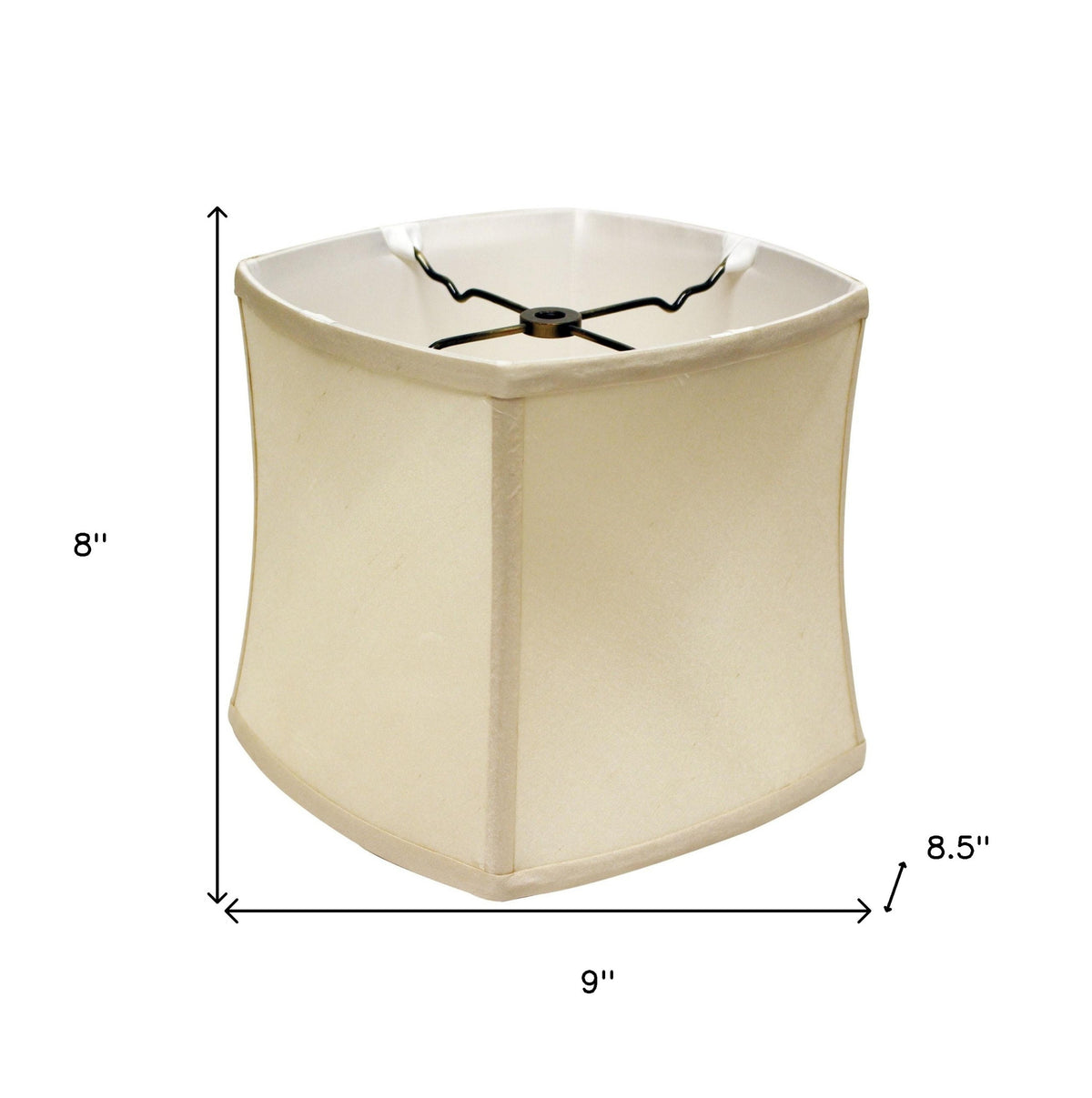 9" Ivory Soft Box Pongee Silk Lampshade