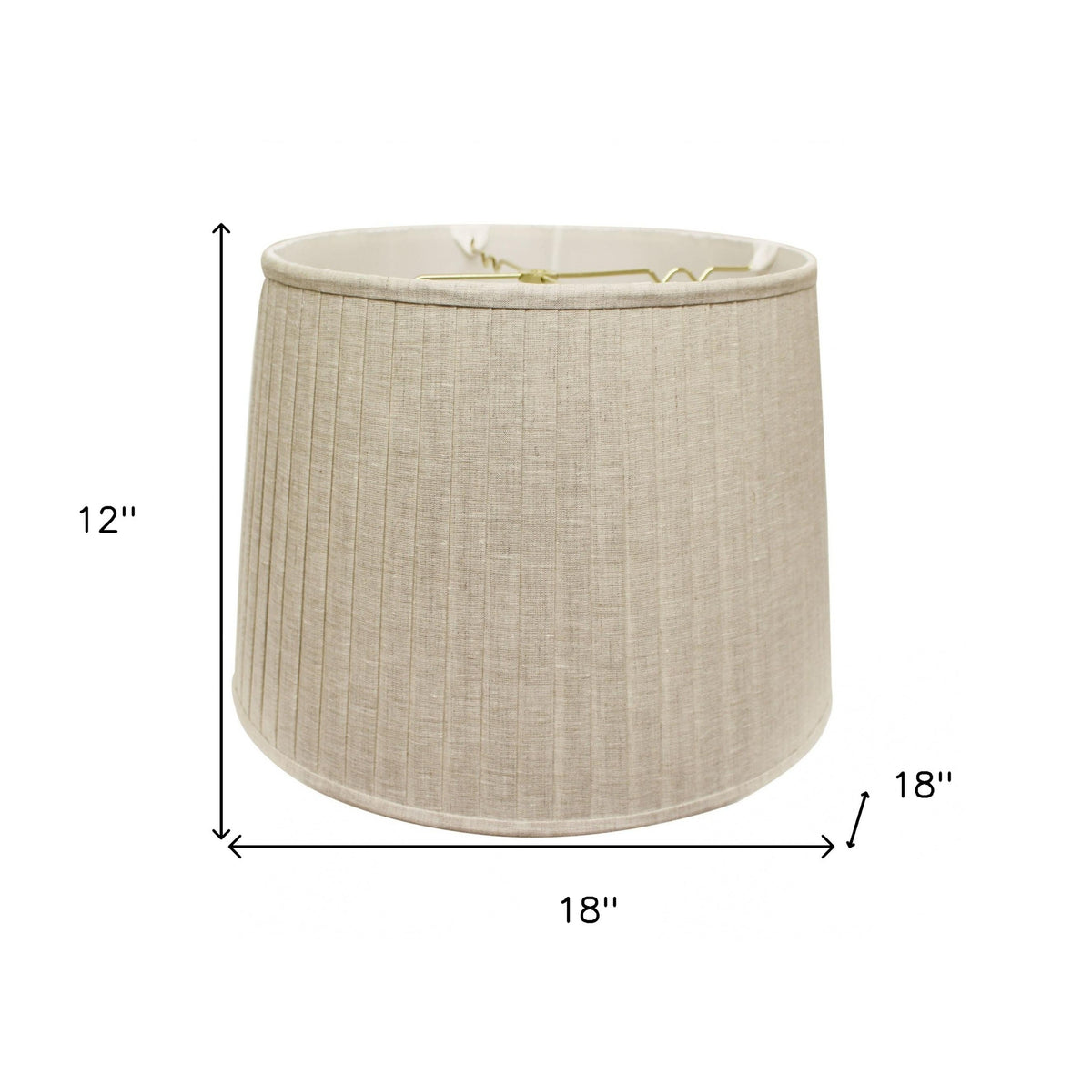 Beige Linen Pleated Empire Lamp Shade 15"W Top 18"W Bottom