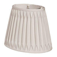 12" Cream Oval Smocked Pleat Shantung Lampshade