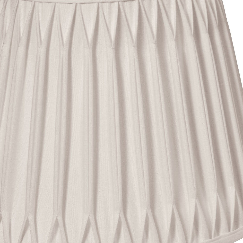 12" Cream Oval Smocked Pleat Shantung Lampshade