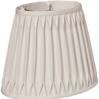 12" Cream Oval Smocked Pleat Shantung Lampshade