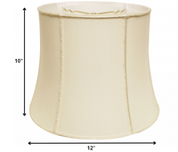 12" Ivory Slanted Girdle Shantung Lampshade