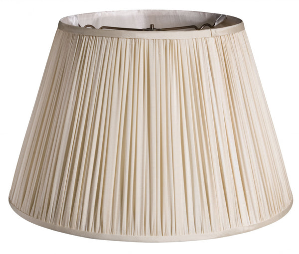 14" Pale Grey Slanted Pleated Tafetta Lampshade