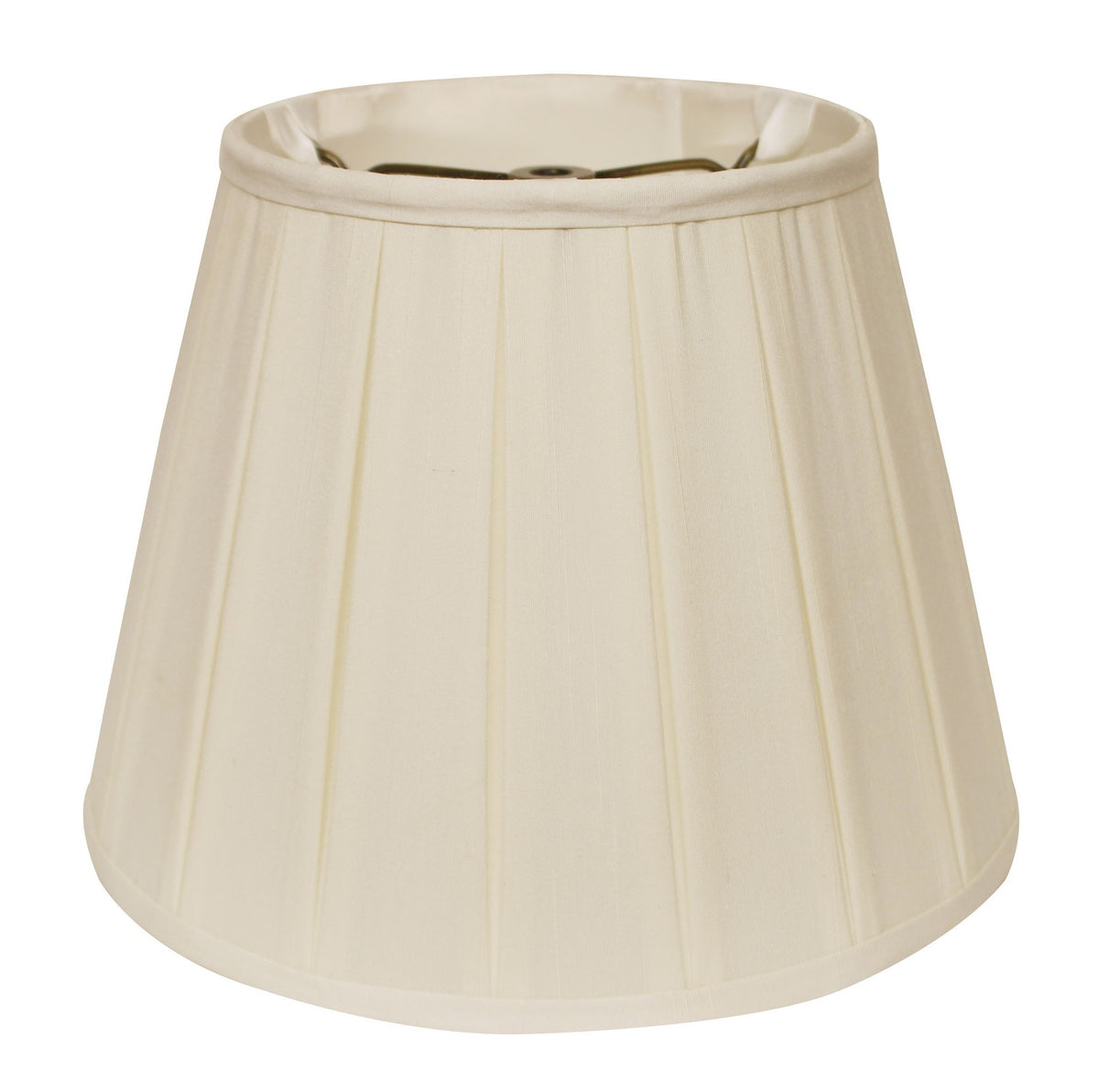 11" Ivory Slanted Crimped Box Shantung Lampshade