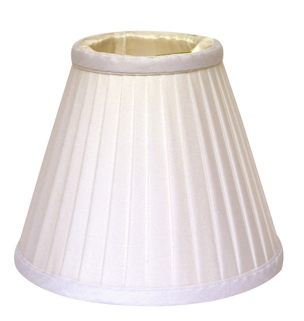 5" White Set of 6 Slanted Pleat Chandelier Silk Lampshades