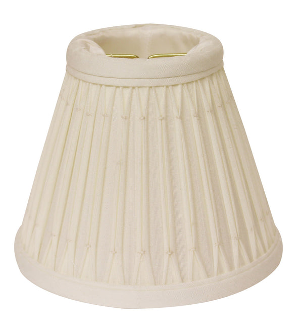 5" Cream Set of 6 Empire Slanted Chandelier Shantung Lampshades