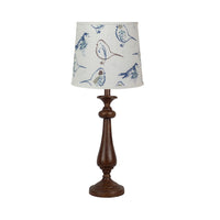 Brown Candlestick Modern Birds Shade Table Lamp