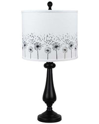 27" Black Standard Table Lamp Black White