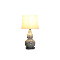 20" White Table Lamp With White Globe Shade