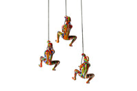 Set of Three 6" Rainbow Multi Unique Climbing Men With Rope Wall Art