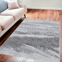 5' x 8' Blue and Gray Abstract Area Rug