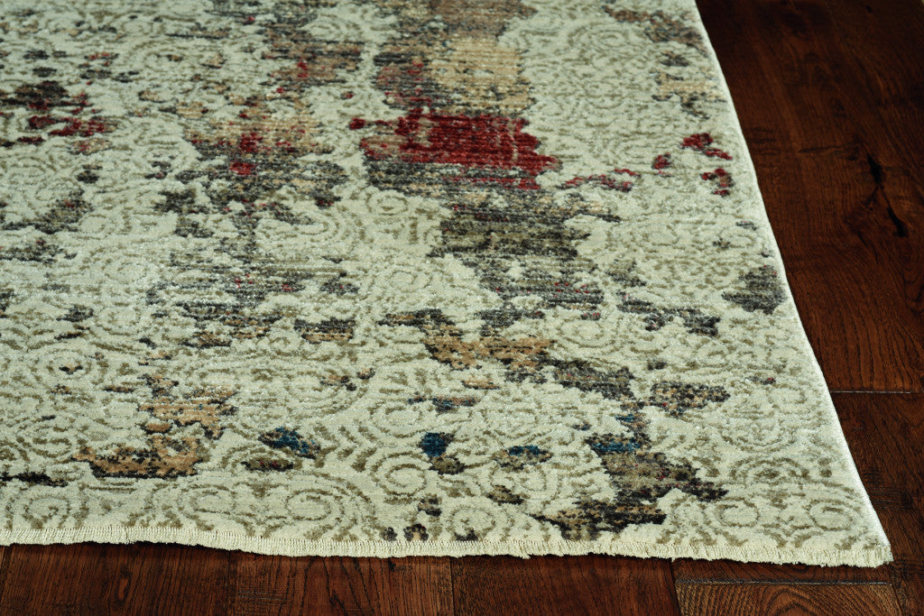 5' X 8' Ivory Abstract Area Rug